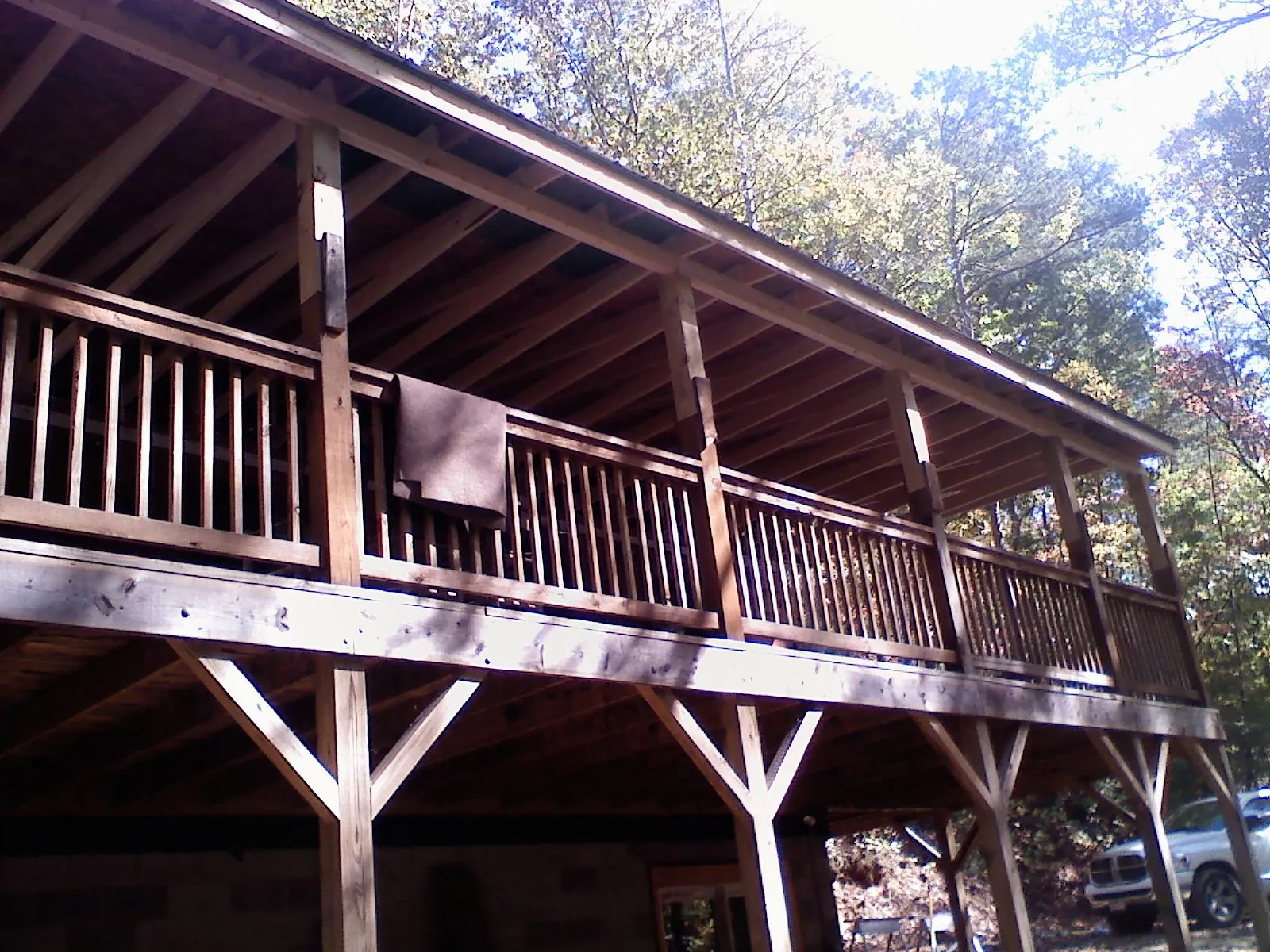 Timber framing under a new elevated porch and deck — Roof Leak Repair in Peacham by Roofing Brothers